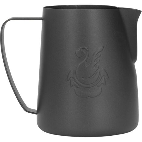 Milchkännchen aus Edelstahl, 420 ml, ergonomisches Design, Ausgießer für schwarzen Kaffeeschaum