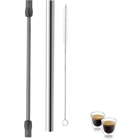 Milchschlauch kompatibel mit Siemens-Ersatzteil, Milchschlauch, Edelstahl-Milchschlauch und Reinigungsbürste, kompatibel mit Siemens-Kaffeevollautomaten (dunkelgrau)