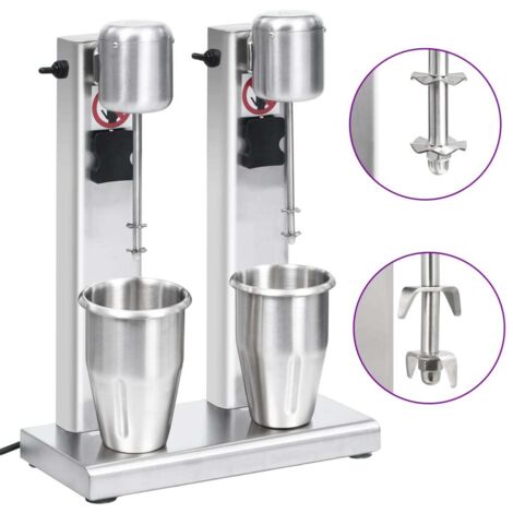 Milchshake-Mixer mit zwei Bechern Edelstahl 2 L vidaXL
