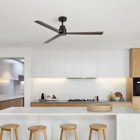 MILD Ventilador de techo sin luz madera oscura