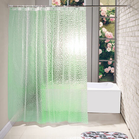 Mildew Resistant Shower Curtains, Eva Waterproof Curtains, Green