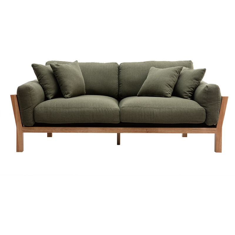 KYO Khaki skandinavisches 3-Sitzer-Sofa mit abnehmbaren Bezügen - Khaki - Miliboo