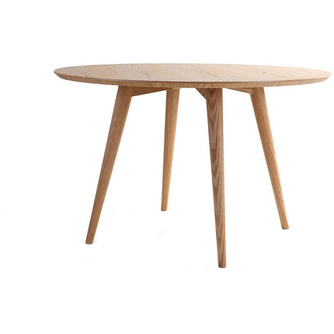 Miliboo – Table à manger ronde en frêne D120 cm – Finition mate – Style scandinave – Montage facile – Pour intérieur moderne