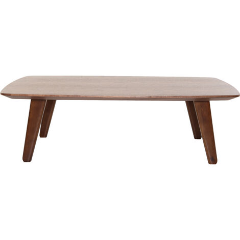 Miliboo – Table basse rectangulaire vintage en bois plaqué noyer L120cm – Design scandinave – Pieds en bouleau massif – Pour salon moderne