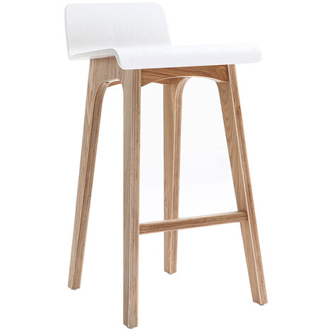 Miliboo – Tabouret de bar scandinave en contreplaqué frêne – Hauteur d'assise 65 cm – Design moderne pour cuisine contemporaine