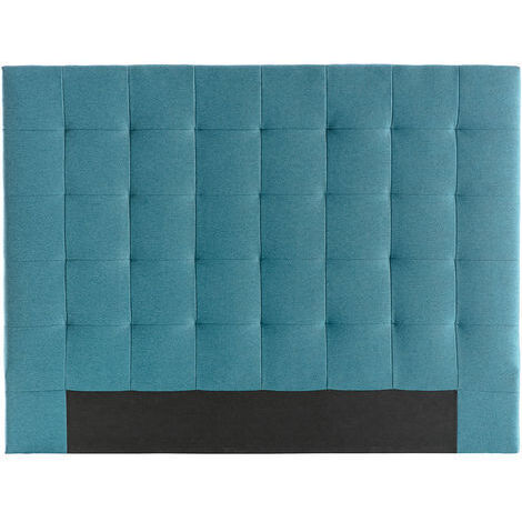 Miliboo – Tête de lit capitonnée en tissu bleu canard 140 cm – Design baroque moderne – Revêtement 100% polyester – Installation facile