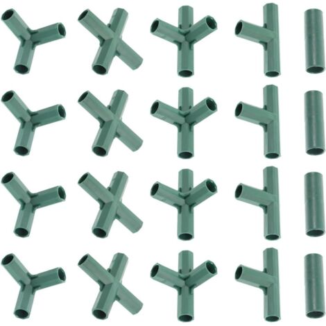 Milisten – Lot de 20 connecteurs pour structure de serre – Connecteurs de poteaux de jardin en plastique durable – Comprend des raccords à 3 et 4 voies pour le soutien des plantes grimpantes et des lé