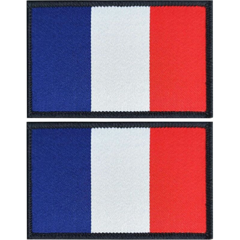 Militaire Écussons Drapeau France Tactique, Patch Militaire, Lot de 2, Bleu-Blanc-Rouge