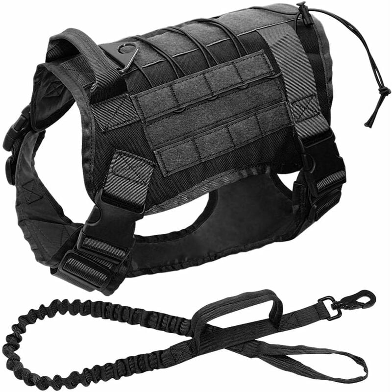 Militaire Tactique Chien K9 Chien De Travail Gilet en Nylon Bungee Laisse Service Chien Formation Militaire Chasse pour Medium Gros Chiens