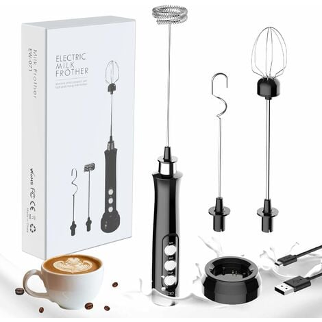 Milk Frother Handheld, 3-speed Usb Rechargeable Electric Whisk, Mini  Foamer, With 3 Stainless Whisks Perfect For Bulletproof  Coffee,lattes,cappuccino