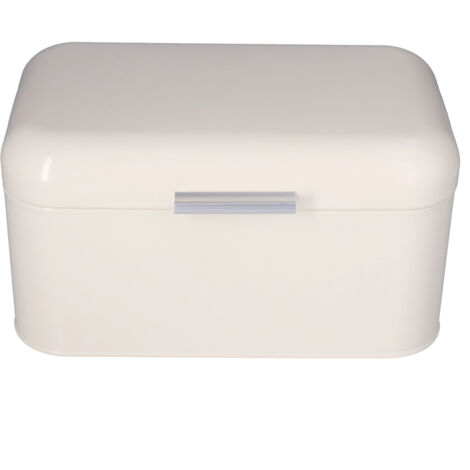 Milky White Bread Box Safe Odorless Large Capacity Anti Fingerprint Retro Tin Bread Box
