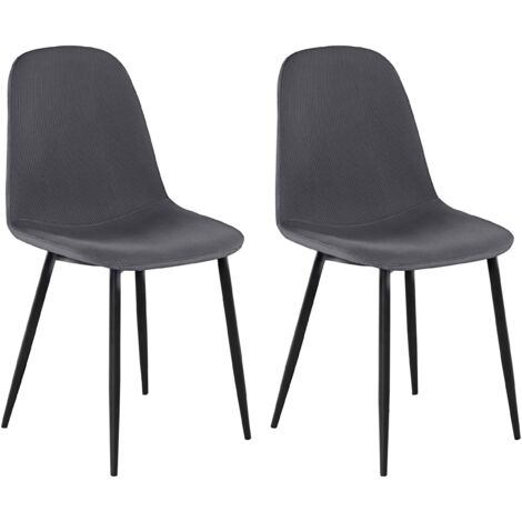 Miller-Chaise de salle Ă manger en tissu anthracite Lot de 2
