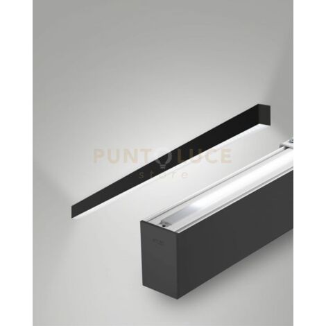 MILLET PROFILO DA PARETE DOPPIA EMISSIONE NERO PRISMATIC DIMMERABILE DALI IP40 100CM 3000K 3380+1290LM 23/15W