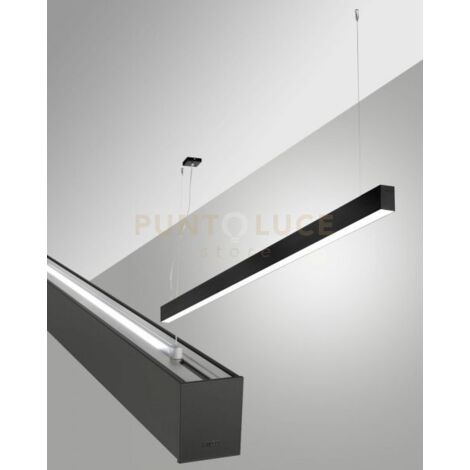 MILLET SOSPENSIONE DOPPIA EMISSIONE NERA A LED 3000K 3380+1290LM 23W- 15W OPALE DIMMERABILE DALI IP40 MT