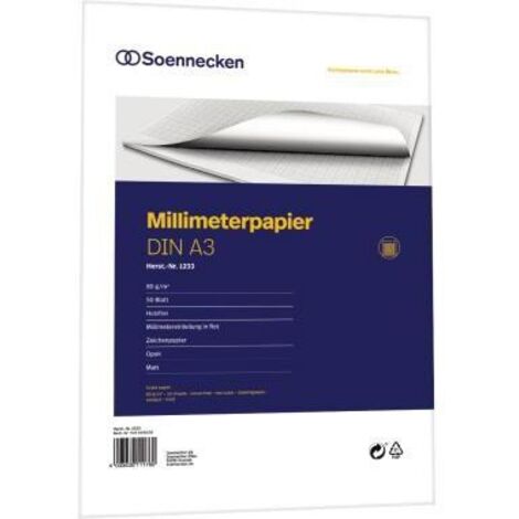 Millimeterpapierblock DIN A3 80g/m² 50 Bl. DIN A3 80g/m² 50 Bl.