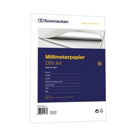 Millimeterpapierblock DIN A4 80g/m² 50 Bl. DIN A4 80g/m² 50 Bl.