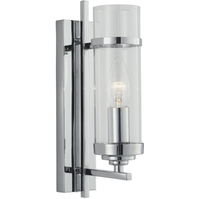 Applique Contemporanea Milo Acciaio Cromo Vetro 1 Luce E14