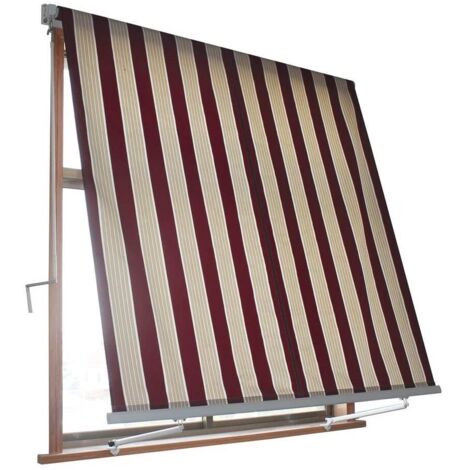 Milos Fallmarkise 3 x 2,45 m beige und weinrot