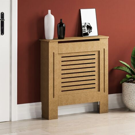 Milton Radiator Cover MDF Modern Cabinet Slatted Grill, Unfinished