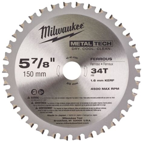 MILWAUKEE 48404080 LAMA D 150mmX20 Z34 PER SEGHE CIRCOLARI