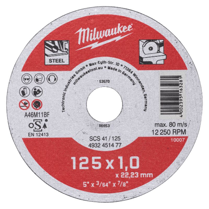 Milwaukee - 4932451477 125mm Thin Metal Cutting Disc - Unit Quantity: 1pc