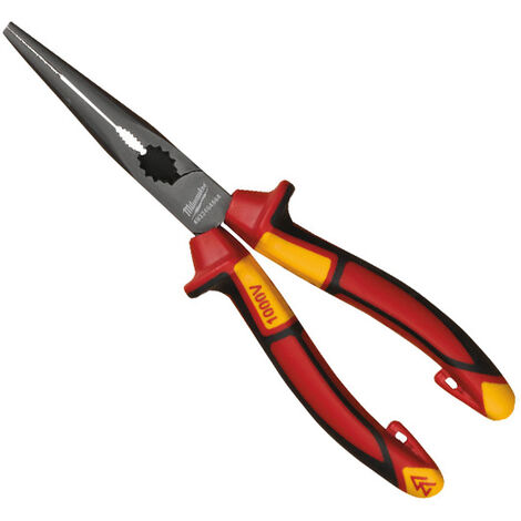 Milwaukee 4932464564 VDE Long Round Nosed Pliers - 205mm - 4932464564