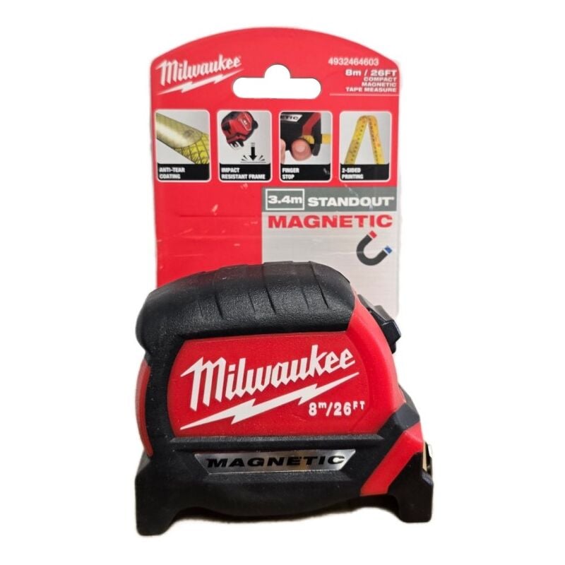 Milwaukee - 4932464603 Mètre à ruban 8m Mag Tape 27mm