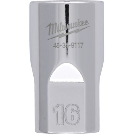 Milwaukee 4932480014 Bussola corta, attacco da 1/2", dimensione 16 mm