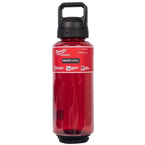 Milwaukee 4932498636 Packout - Tapa para botella de plástico (740 ml), color rojo
