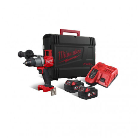 Milwaukee- Akku-Schlagbohrschrauber Fuel M18FPD+HD-Box 2X 18V/5,0Ah Li-Ion, 6