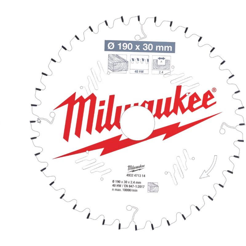 Milwaukee - csb ms w 190 x 30 x 2.4 x 40T Circular Saw Blade