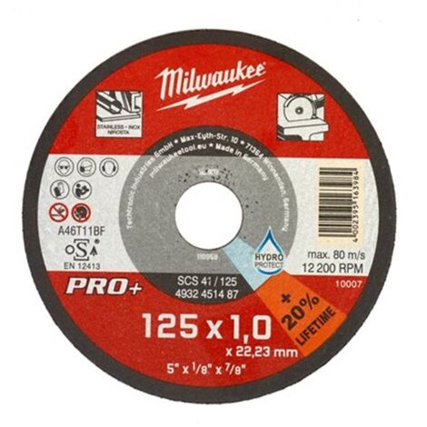 MILWAUKEE DISCO CORTE PLANO INOX 1251.0 (10 U.