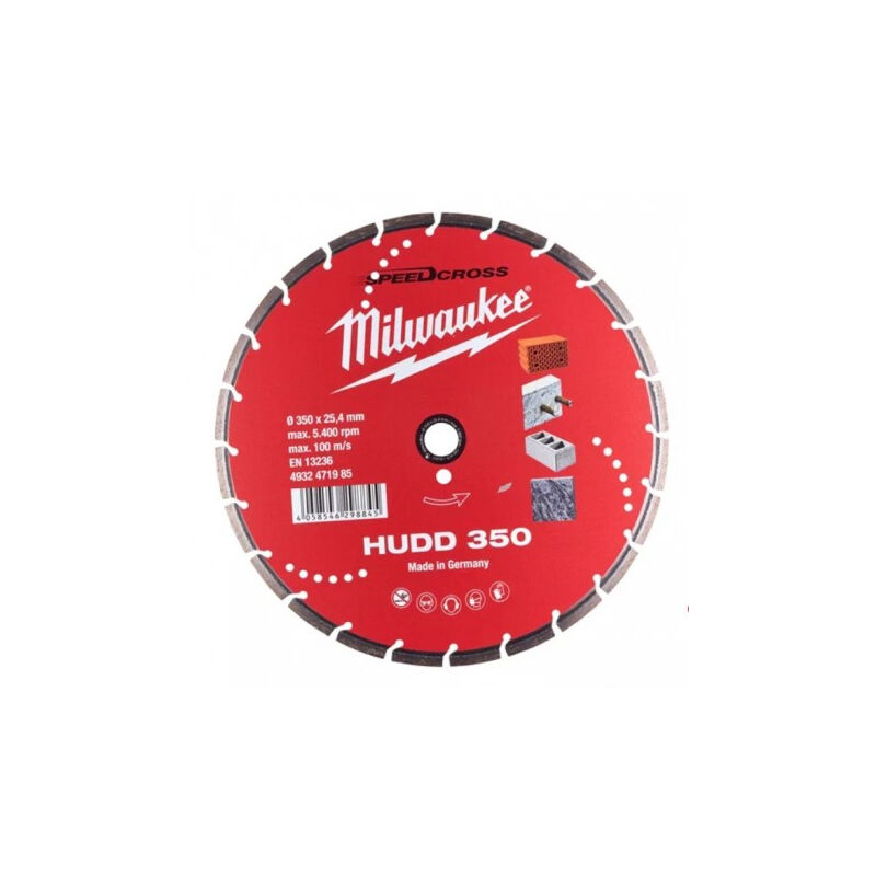 Image of Milwaukee - Disco diamantato Speedcross hudd ø 350 mm - Disco universale - 4932471985