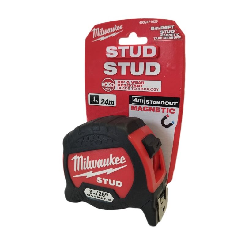 Milwaukee - 4932471629 - Mètre à ruban stud 2 - Gen2 8m x 33mm - 1pc