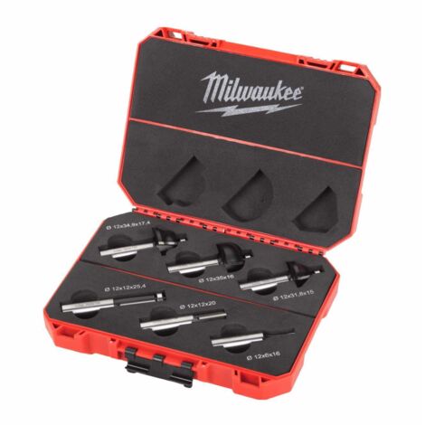 Milwaukee Fräsersatz für Oberfräsen 12 mm 6tlg.