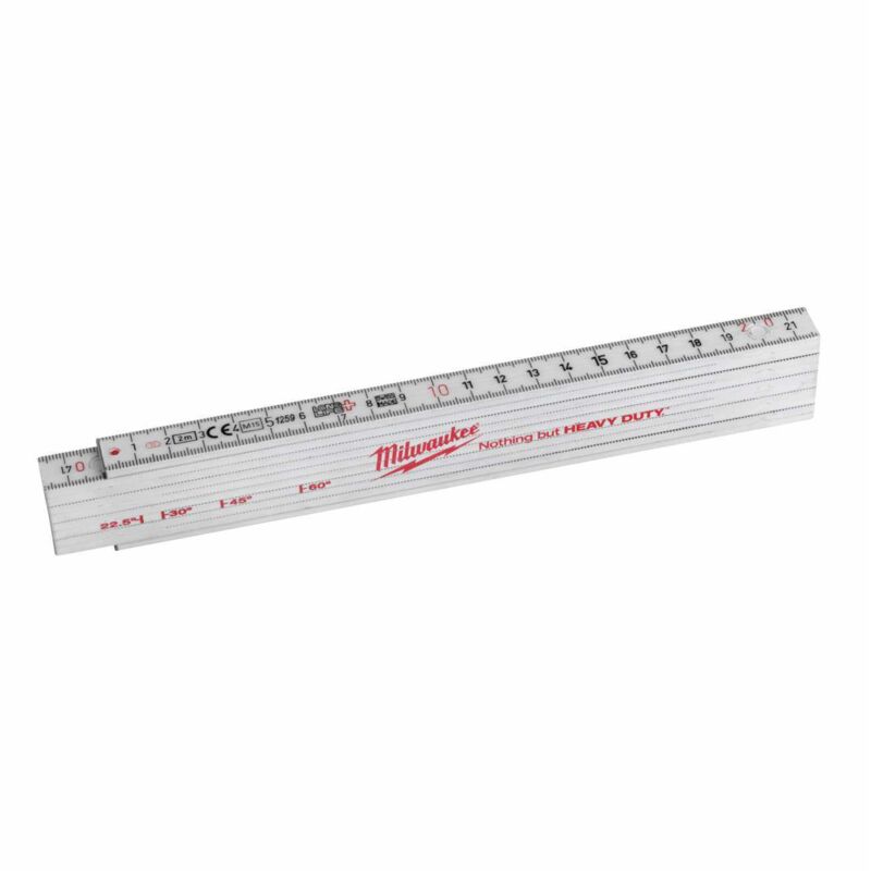 Milwaukee Gliedermaßstab Kunststoff 2 Meter Weiß (10 Glieder) Zollstock-'4932459301'
