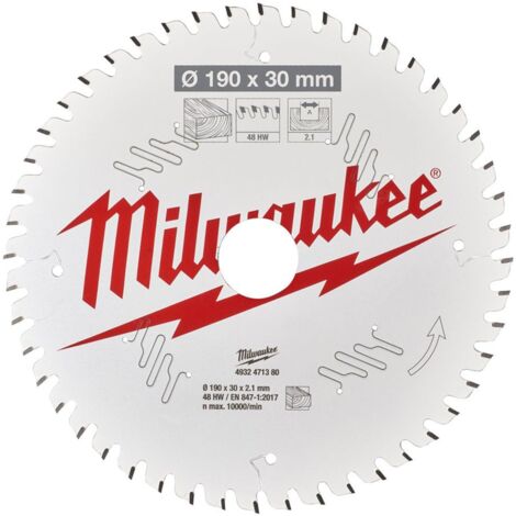MILWAUKEE - LAMES DE SCIES CIRCULAIRES (CSB P W 190 X 30 X 2,1 X 48ATB) (4932471380)