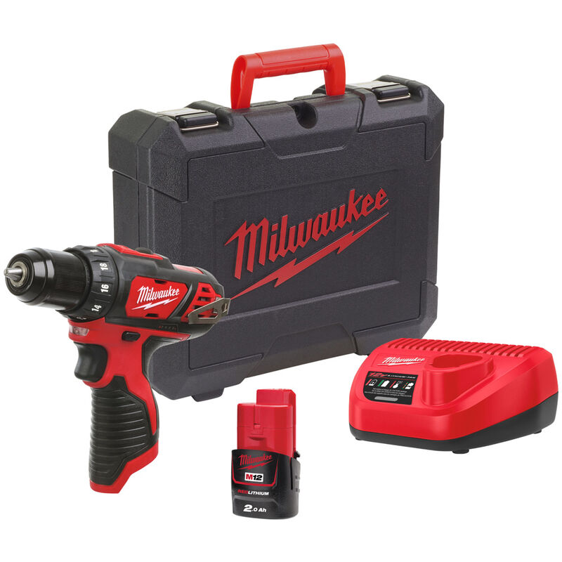 

Milwaukee M12 BDD-201C 12V Litio -Ion Juego Taladro / Atornillador (1x 2.0Ah) en maletín - 30Nm