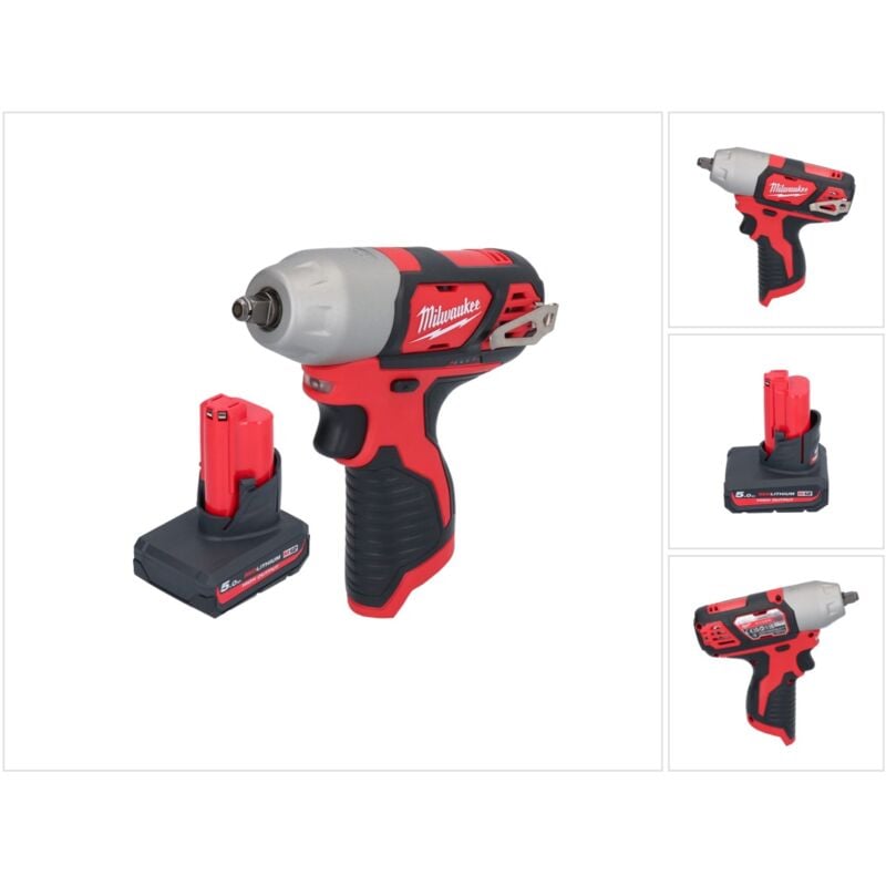 M12 BIW38-501 Clé à choc sans fil 12 v 135 Nm 3/8 + 1x batterie 5,0 Ah - sans chargeur - Milwaukee