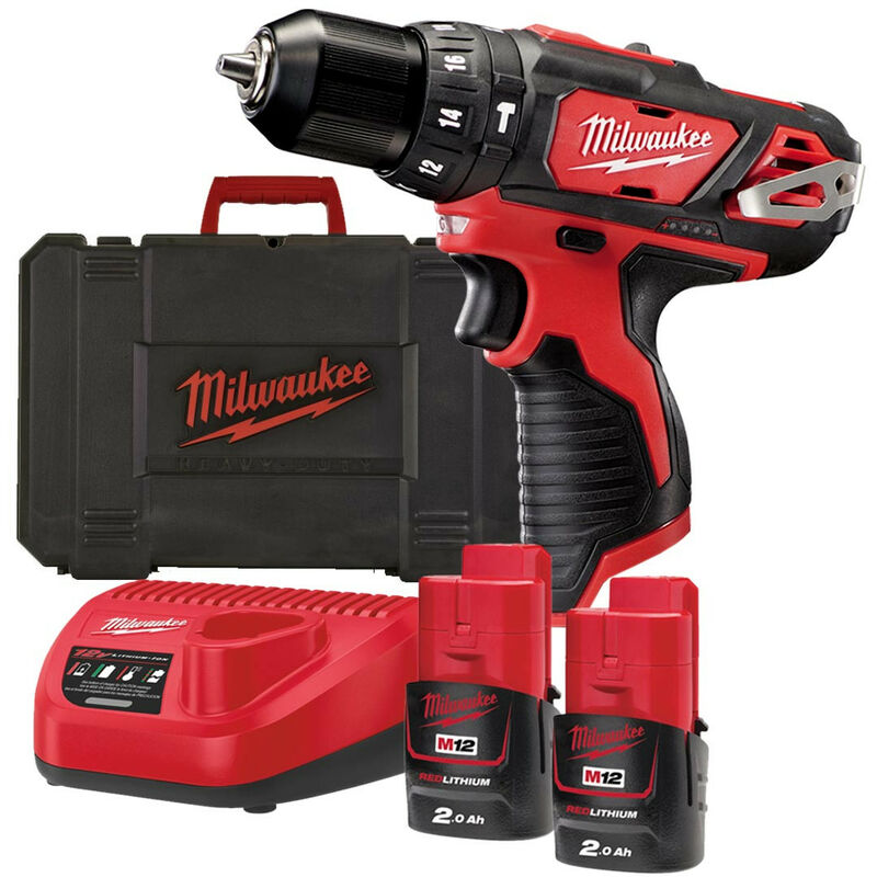 Milwaukee - M12 BPD-202C 12V Sub Compact Percussion Drill with 2x 2.0Ah Batteries