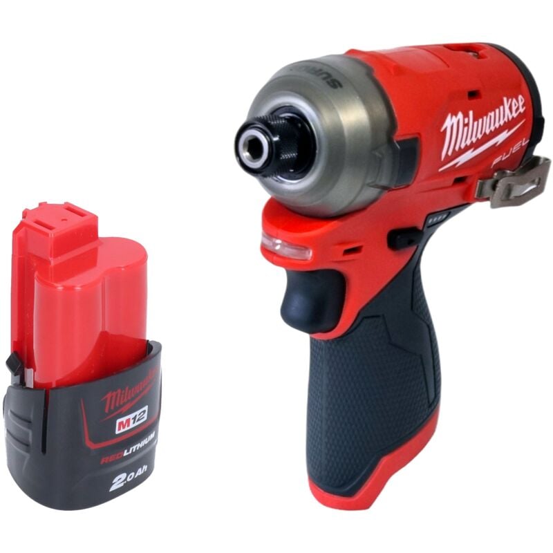 M12 FQID-201 Clé à choc sans fil 12 v 50 Nm 1/4'' Brushless + 1x batterie 2,0 Ah - sans chargeur - Milwaukee