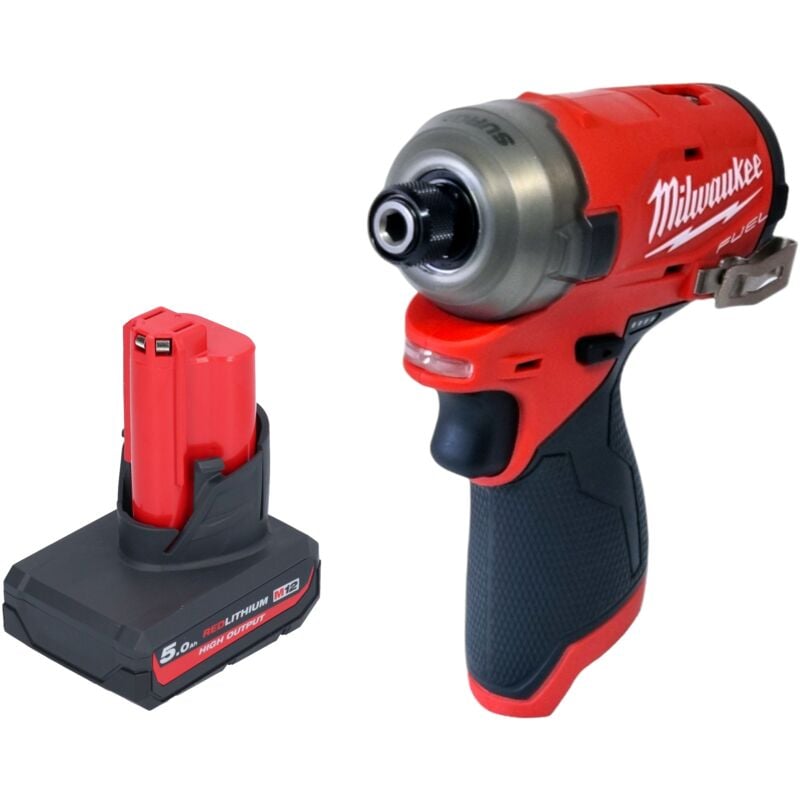 M12 FQID-501 Clé à choc sans fil 12 v 50 Nm 1/4' Brushless + 1x batterie 5,0 Ah - sans chargeur - Milwaukee