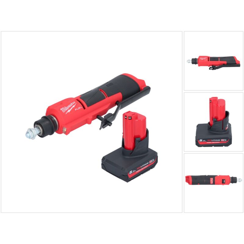 M12 FTB-501 Ponceuse à pneu sans fil 12 v 7/16'' Hex Brushless + 1x batterie 5,0 Ah - sans chargeur - Milwaukee