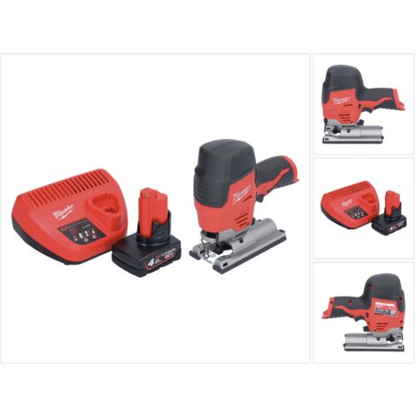 Milwaukee M12 JS-401 Akku Stichsäge 12 V + 1x Akku 4,0 Ah + Ladegerät
