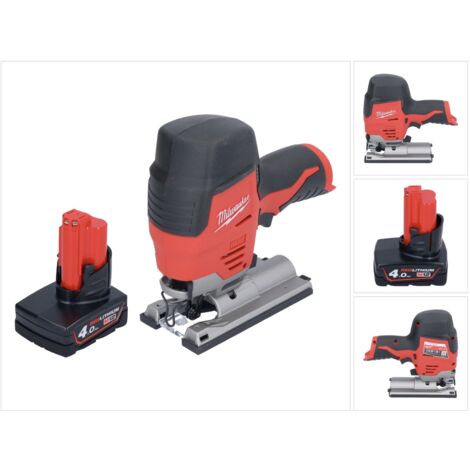 Milwaukee M12 JS-401 Akku Stichsäge 12 V + 1x Akku 4,0 Ah - ohne Ladegerät