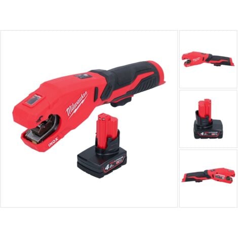 Milwaukee M12 PCSS-401 Akku Edelstahl Rohrabschneider 12 V 12 - 28 mm + 1x Akku 4,0 Ah - ohne Ladegerät