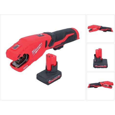 Milwaukee M12 PCSS-501 Akku Edelstahl Rohrabschneider 12 V 12 - 28 mm + 1x Akku 5,0 Ah - ohne Ladegerät