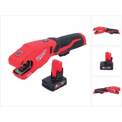 Milwaukee M12 PCSS-601 Akku Edelstahl Rohrabschneider 12 V 12 - 28 mm + 1x Akku 6,0 Ah - ohne Ladegerät