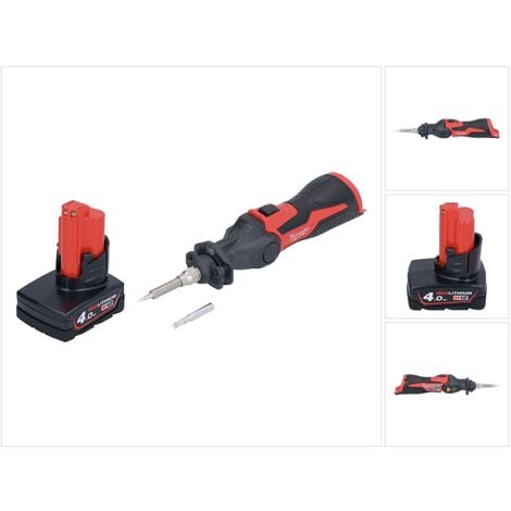 Milwaukee M12 SI-401 Fer à souder sans fil 400 °C 12V + 1x Batterie 4,0Ah - sans chargeur