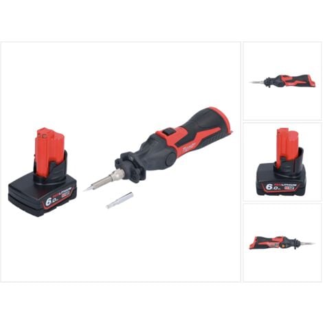 Milwaukee M12 SI-601 Akku Lötkolben 12 V 400 °C + 1x Akku 6,0 Ah - ohne Ladegerät